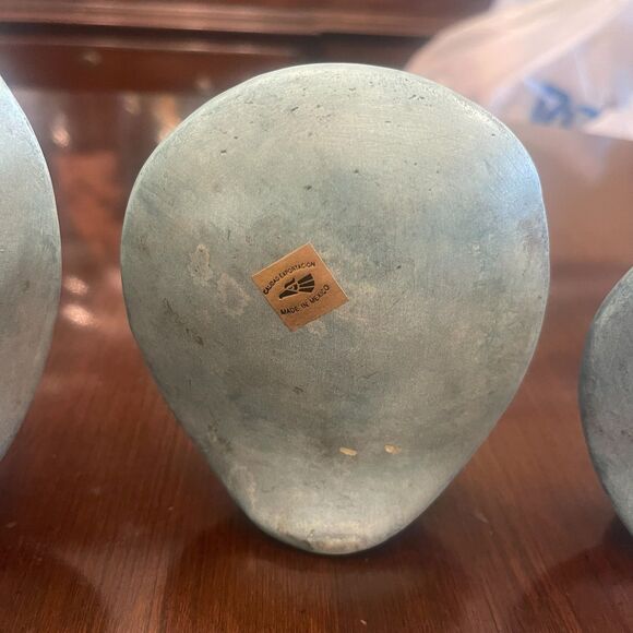 VTG Mexican Handmade Pottery Set Owl Figurines Folk Art Decor Boho Southwestern - Picture 5 of 14